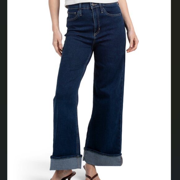 NEW JOE'S Wide Leg Ankle Jeans With Fixed Rolled Cuffs in dark wash 1125 6m3 - Picture 1 of 5